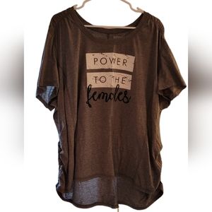 Terra & Sky, grey, short sleeved t shirt, power to the females